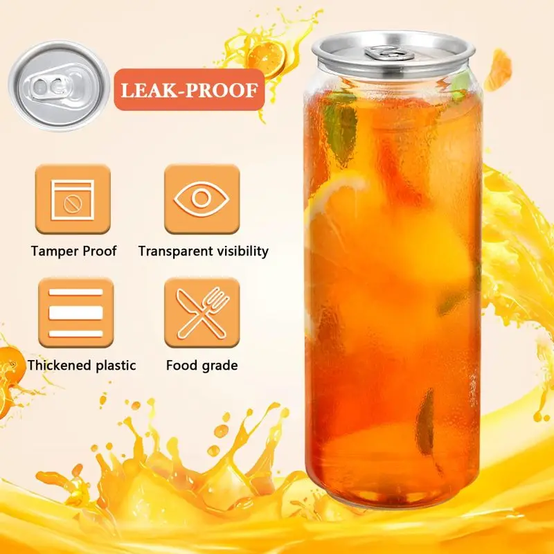 300ml Transparent PET Plastic Juice Storage Bottles, Empty Drink Containers Featuring Easy‑Grip Snap‑On Lids, Leakproof Reusable