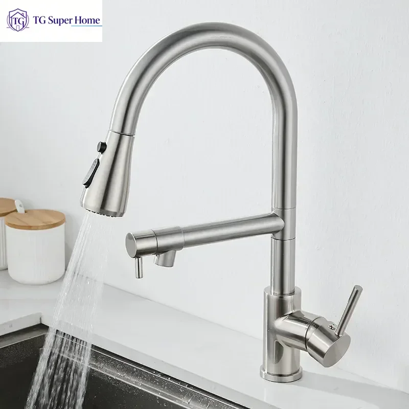 Kitchen 3-in-1 Water Filtration Faucet: Pull-Out Style | Choose a Kitchen Faucet | Hot and Cold Water Multifunctional Faucet