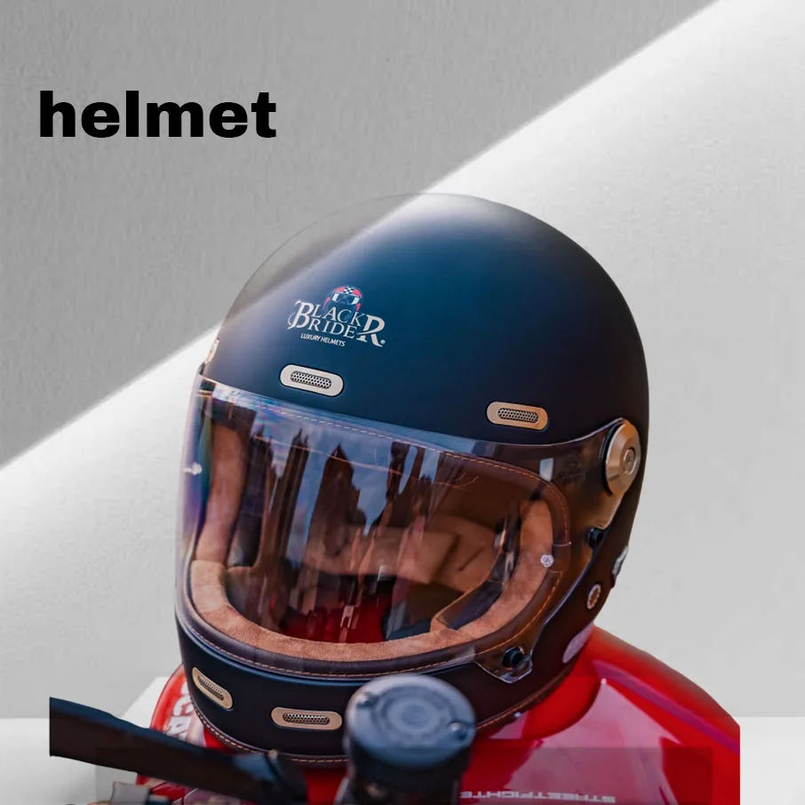 

Motorcycle helmet, retro fiberglass full face helmet, men's and women's motorcycle racing, all season universal Harley Cruiser