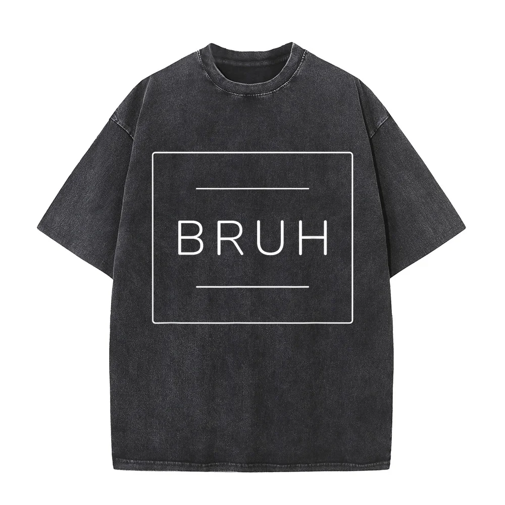 Bruh Cool Boys Slang Meme Teens Trendy Funny Saying Men T-Shirt Clothes Women Oversize Short Sleeve Tee Shirt Summer Streetwear