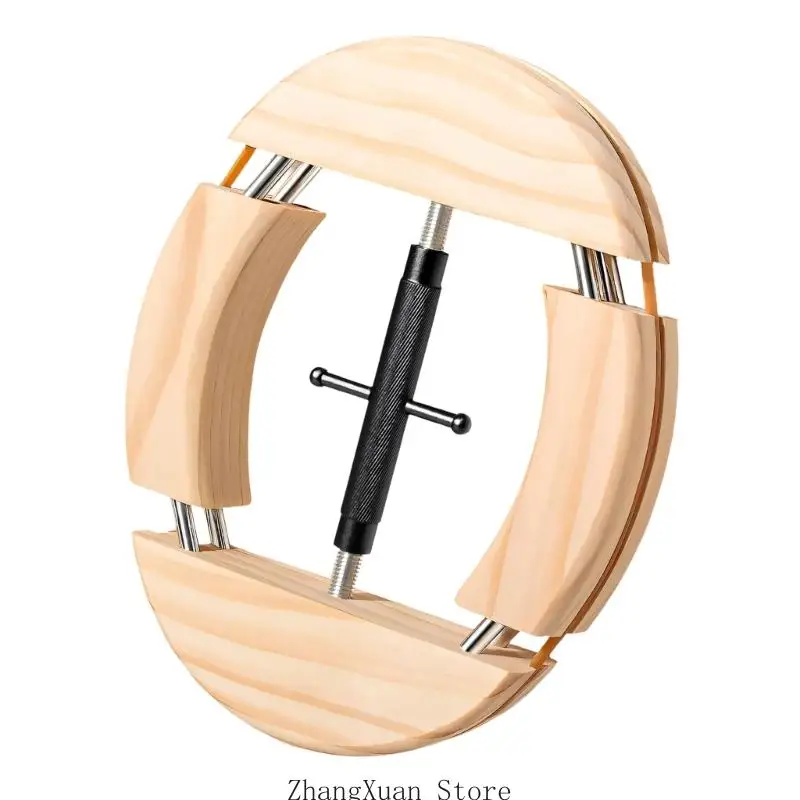 Handgefertigter Hutformer aus Holz mit Metallbefestigungen für einen gleichmäßigen Verlängerungseffekt 3XUF – Detail 8