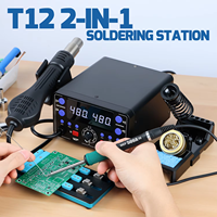 WEP 775W Soldering Station 2-IN-1 Hot Air Rework Station T12 Solder Iron Kit Fast Heating Welder Station 902D-IV For SMD Repair