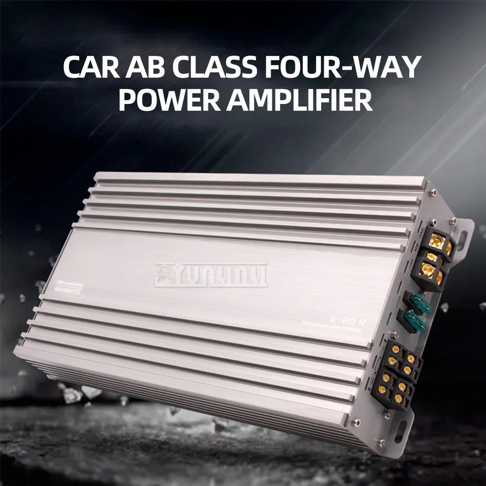 Car Audio Modification Ab Class Four Channel Digital Amplifier Car 4 * 80w High-Power Four-Way Amplifier