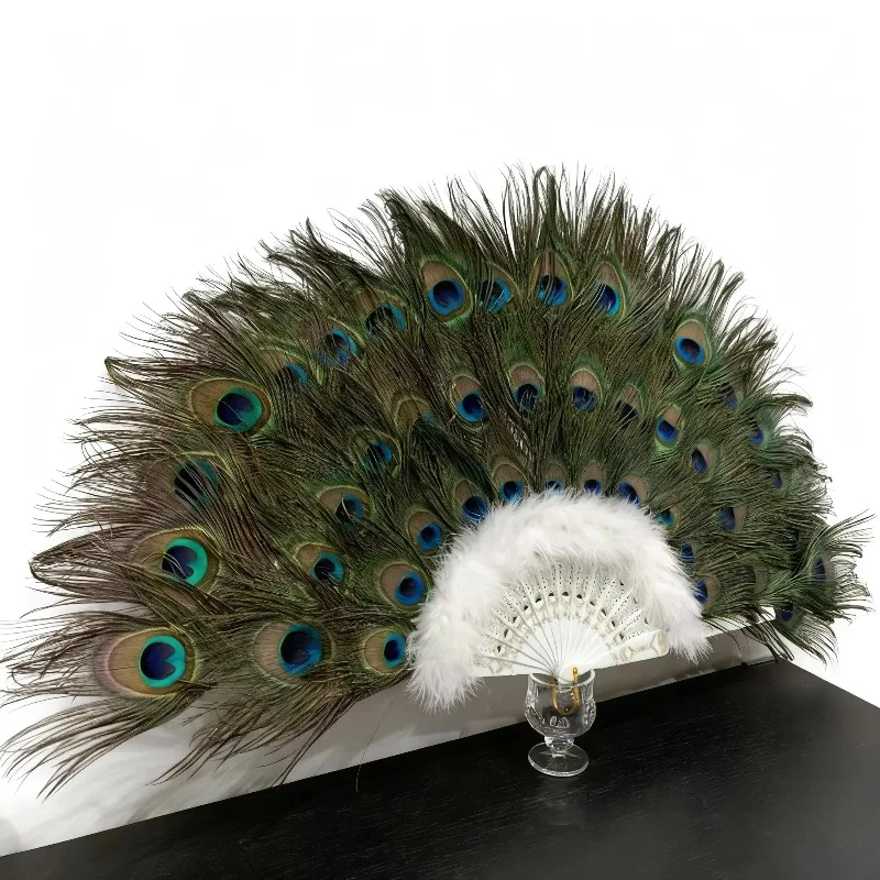 Factory Direct Supply Chinese-Style 65cm Peacock Feather Fan - Home Decoration, Performance Dance Prop, Peacock Feather Ornament