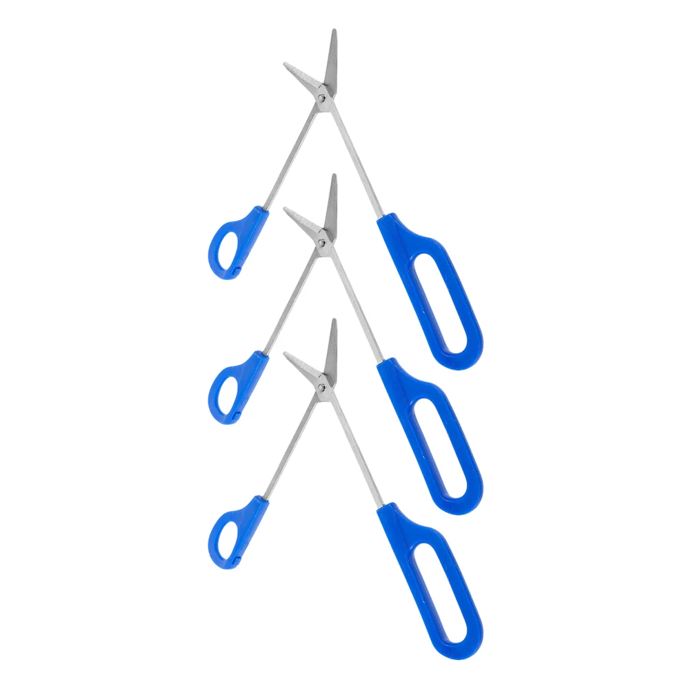 

3 Pcs Multifunction Bend Scissors Man Stainless Steel Long Handled Toenail Clippers