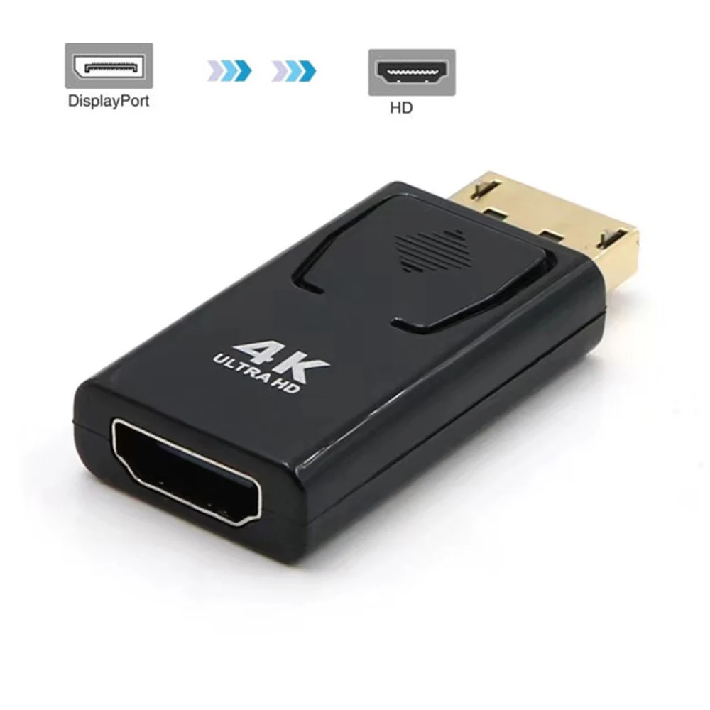 4K DisplayPort to HDMI-compatible Adapter Converter HD 1080P DP to HDMI-compatible Adapter For PC Laptop Projectors HDTV