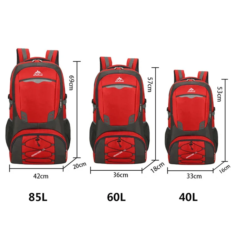 85L 60L 40L Men Waterproof Backpack Travel Pack Sports Bag Pack Outdoor Mountaineering Hiking Climbing Camping Rucksack For Male