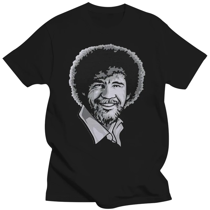 Bob Ross The Joy of Painting Smiling Happy Tonal T-shirt discount hot new tshirt top free shipping tshirt funny 100% Cotton top