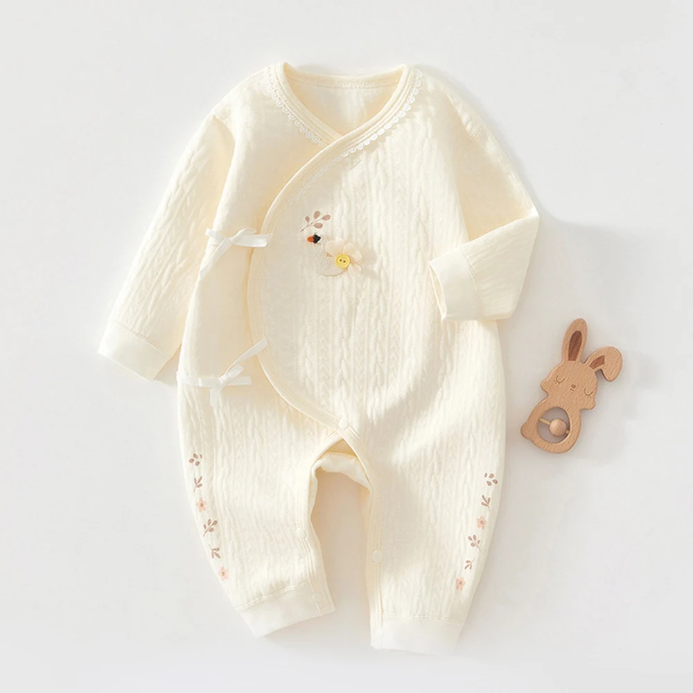 Baby Girl Winter Clothes Quilted Warm Autumn Newborn Romper Long Sleeve Christmas Hospital Baby Jumpsuit 0 6 Months