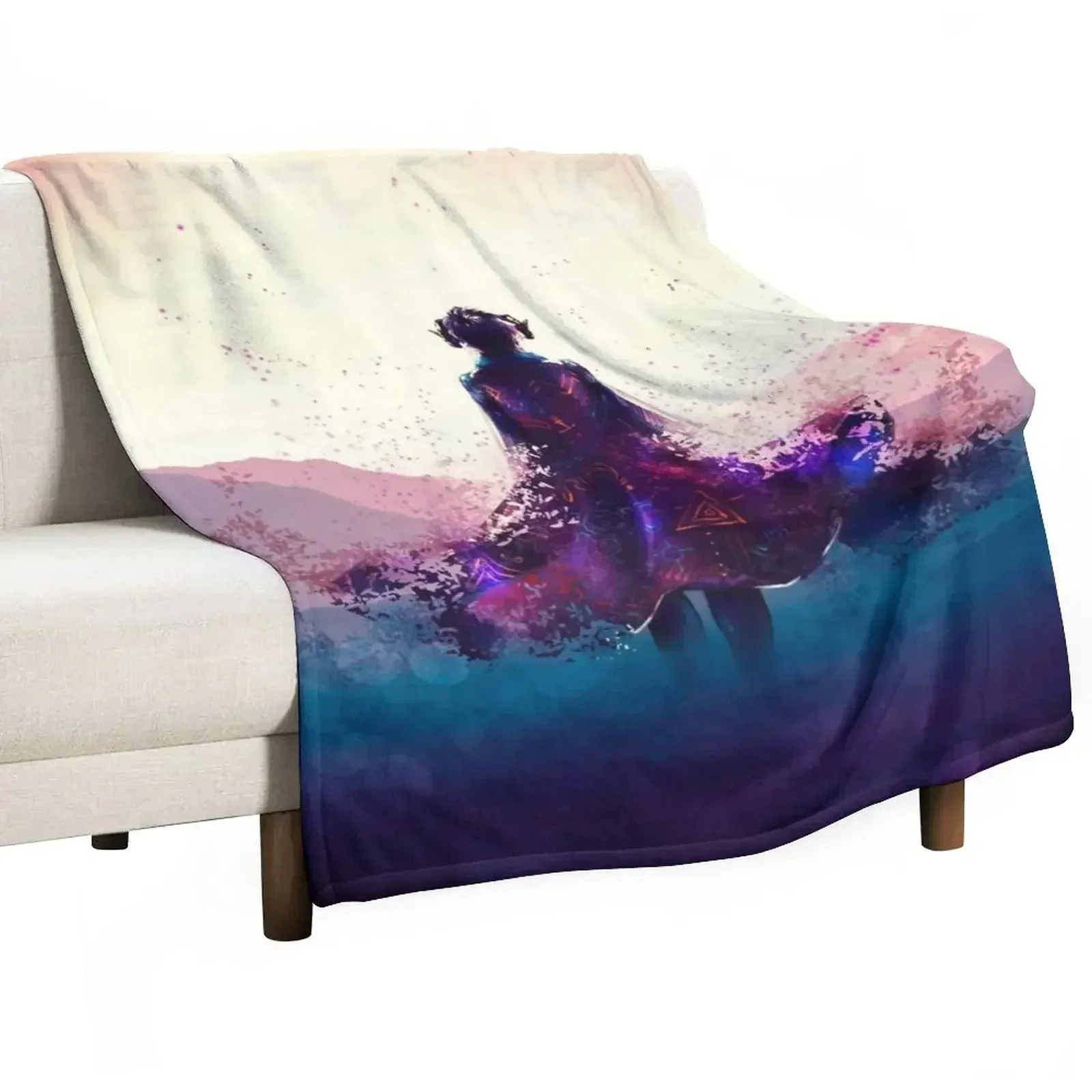 Mollymauk purple dress Throw Blanket For Decorative Sofa Weighted Blankets