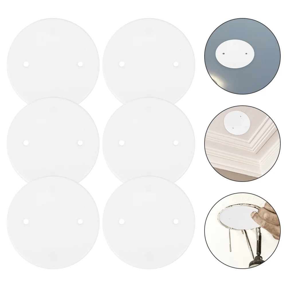 50 Pcs Wire White Panel Blank Round Plate Ceiling Fan Cap Box Paintable Outlet Covers Electrical Transparent Outdoor Plug Hole