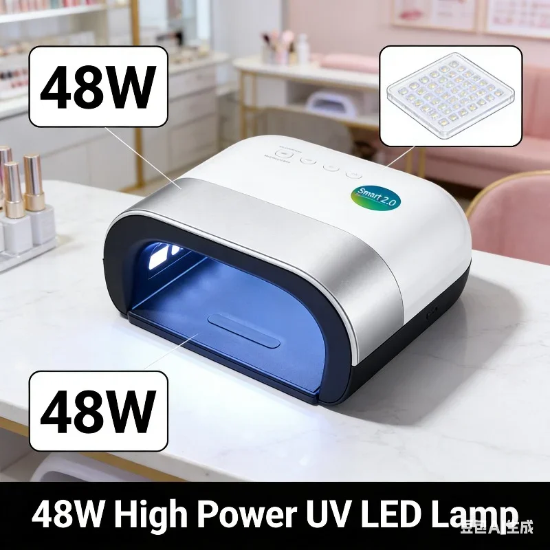 UV LED draadloze manicurelamp, UV-lamp voor gelnagel 4, slimme timer en sensor, multi-mode manicure met instellingen