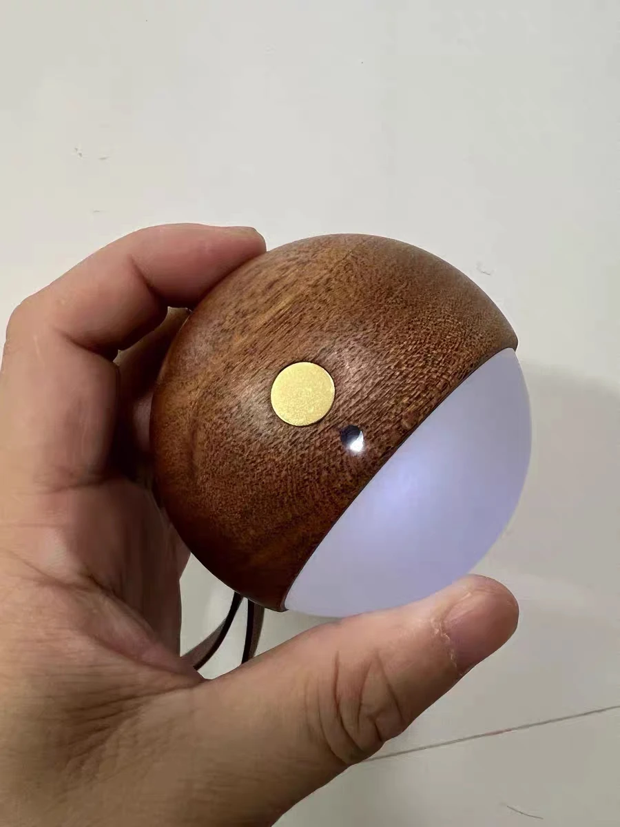 

Solid Wood Voice-Activated Wall Decor USB Rechargeable Luminous Wall Art No Wiring Needed for Home Decoration