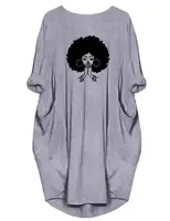 Robes décontractées amples à manches courtes et col rond pour femmes, grande taille 5