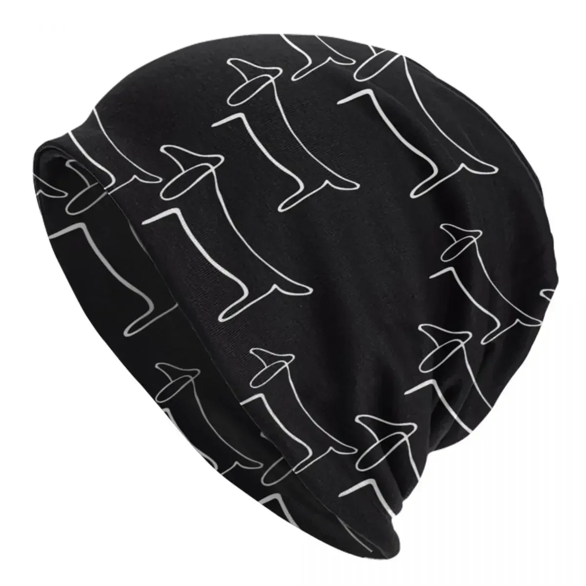 Pablo Picasso Line Art Wild Wiener Dog Dachshund Pattern Bonnet Hat Knitted Hats Unisex Sausage Badger Dog Winter  Beanies Cap