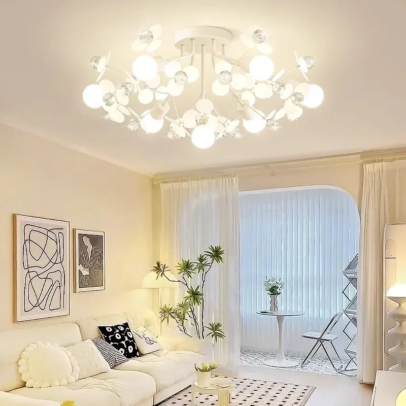 Creative Dream Flower Cream Style Ceiling Lamp Living Room Master Light Fixture Lobby Illumination Dining Room Decor Led Lights
