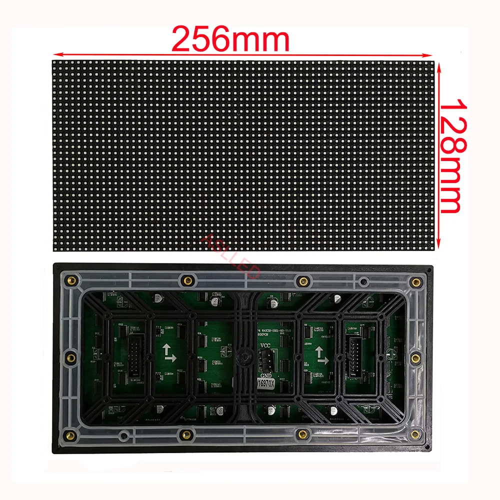 Shop LED Display Cabinet Module 256X128mm Size HD Full Color 64X32 Pixels Outdoor P4 LED Screen Panel