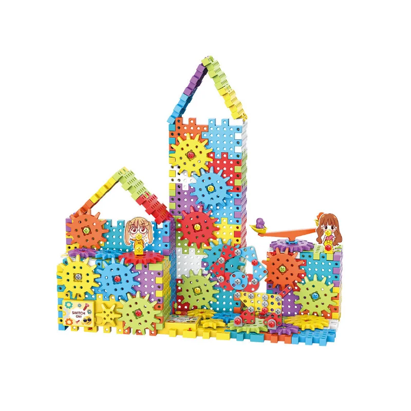 Heißer 125-275PCS Elektrische schraube schraube getriebe bausteine Elektrische Getriebe 3D Puzzle Modell Gebäude Kits Kunststoff Ziegel blöcke Edu