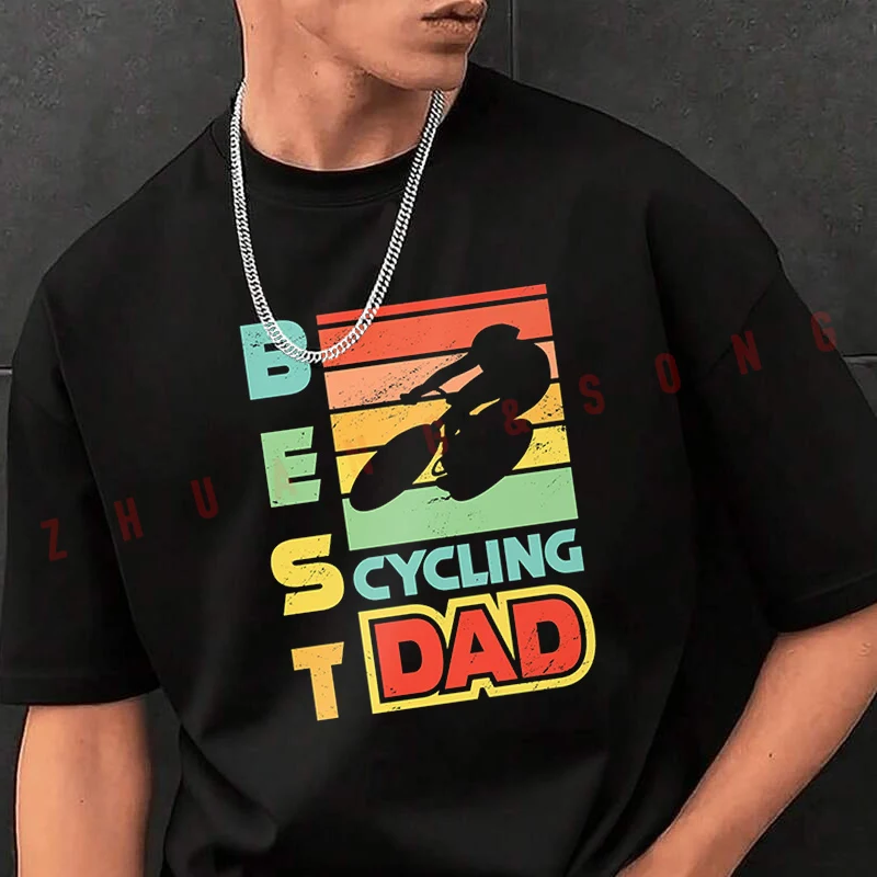 

Лучшая футболка для велосипедистов в подарок на День отца, мужская футболка в стиле хип-хоп, уличная одежда унисекс, повседневные модные топы с короткими рукавами