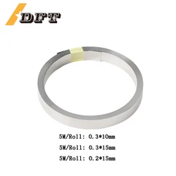 Nastro a strisce nichelato 5M 10/15mm x 0.3mm per saldatura a punti batteria Li 18650 compatibile per saldatrice a punti