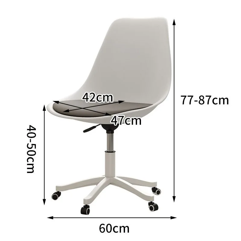 Livraison gratuite! Fauteuil de bureau ergonomique à roulettes, chaise nordique pivotante pour ordinateur, bureau d\'étude et de jeu