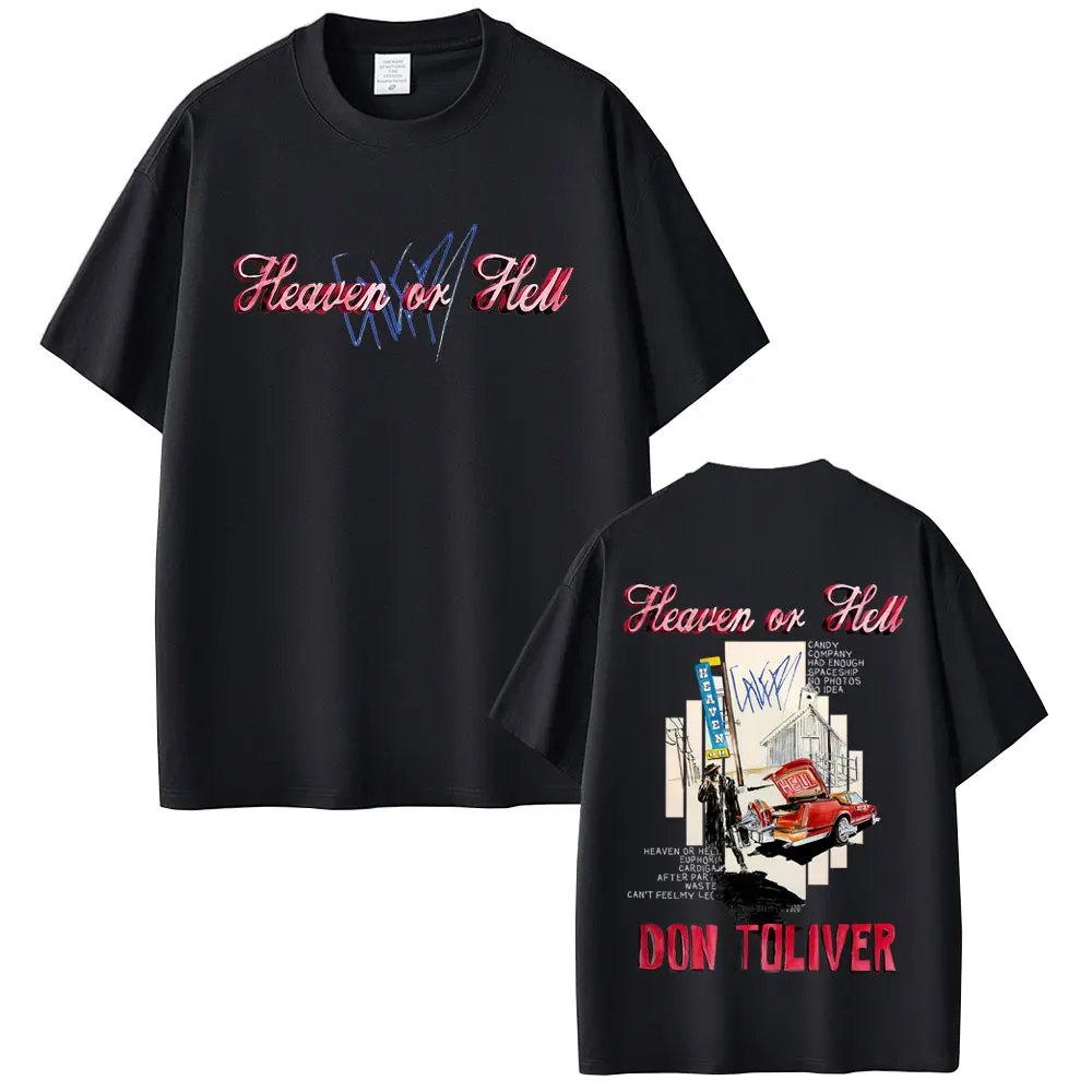 

Rapper Don Toliver Heaven or Hell Album 2025 T Shirts Men Women Fashion Hip Hop Short Sleeve T-shirts Male Oversized Streetwear