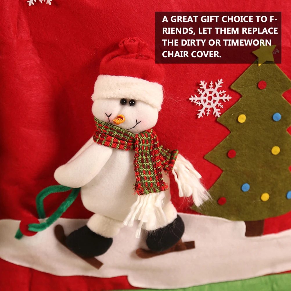 

Christmas Chair Back Cover Seat Protector for Dining Slipcovers Supplies Xmas Decor Room Tree Decorations