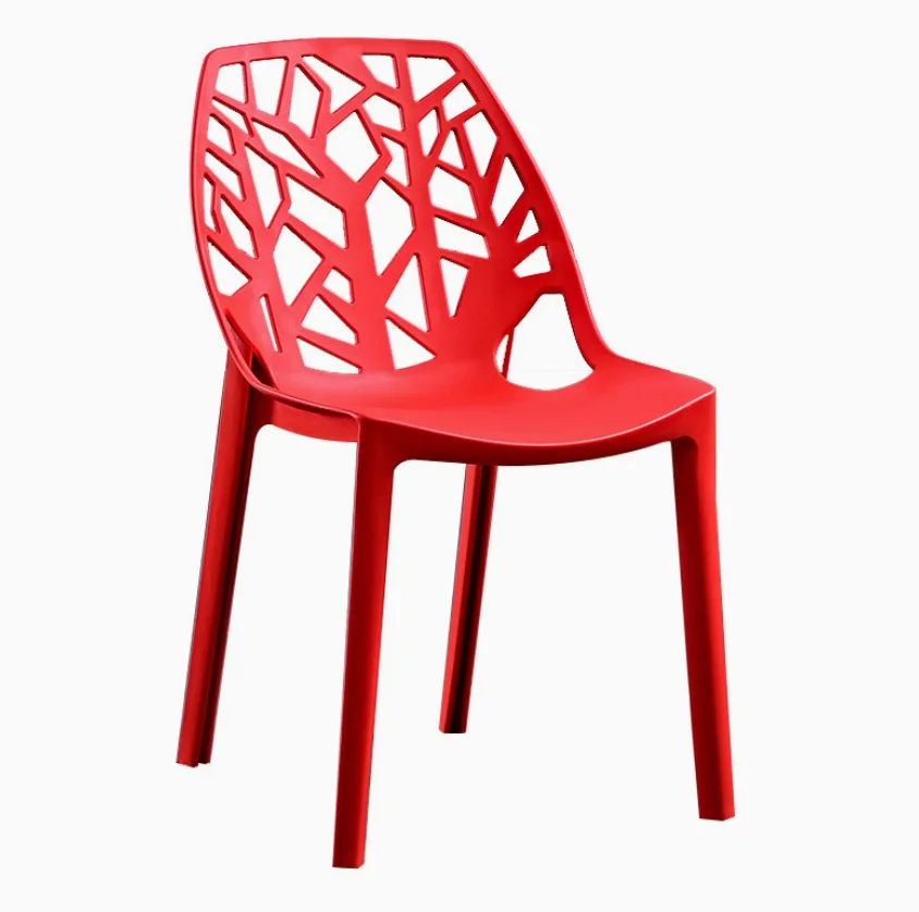 Nordic Home Dining Table Business Negotiation Chair Modern Simple Hollow Plastic Stool Comfortable Leisure Back Chair Tot