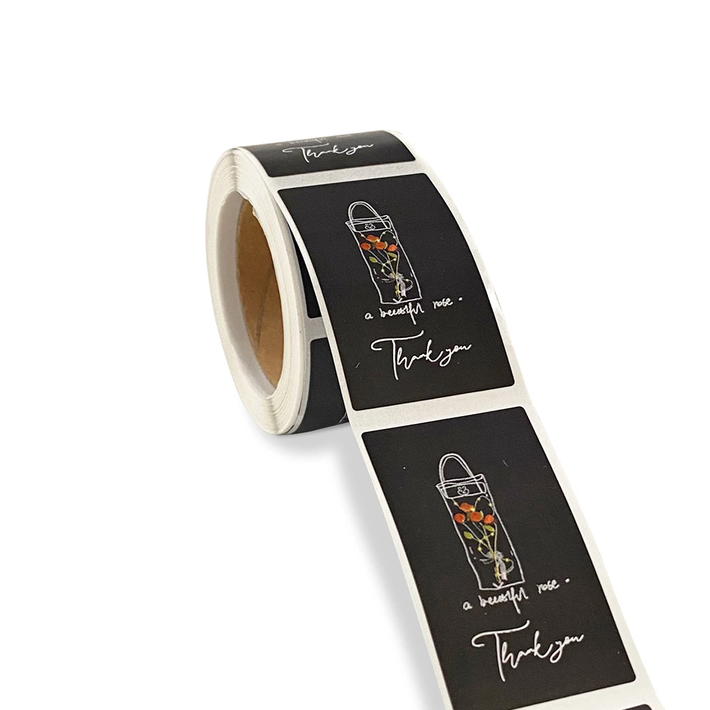 Rectangular Thank You Sticker "Best wishes" Seal Labels Stickers for Small Business Cake Packaging Greeting cards decor