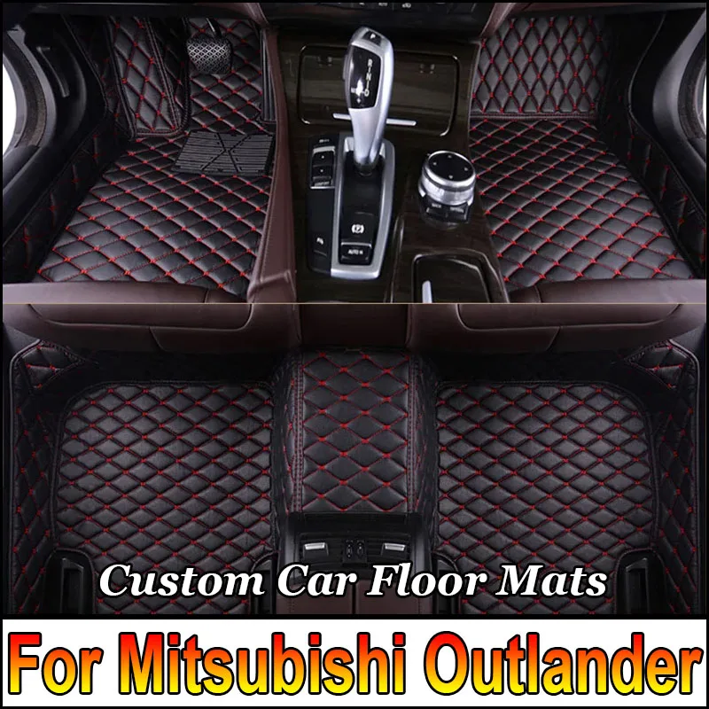 Car Floor Mats For Mitsubishi Outlander 2022 2021 2020 2019 5 Seater Carpets Custom Covers Interior Auto Accessories Waterproof