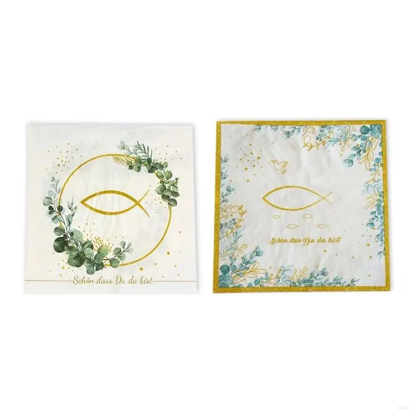 

Pack of 20 Confirmation Celebration Paper Napkins Fish Design for Religious Ceremonies M68E