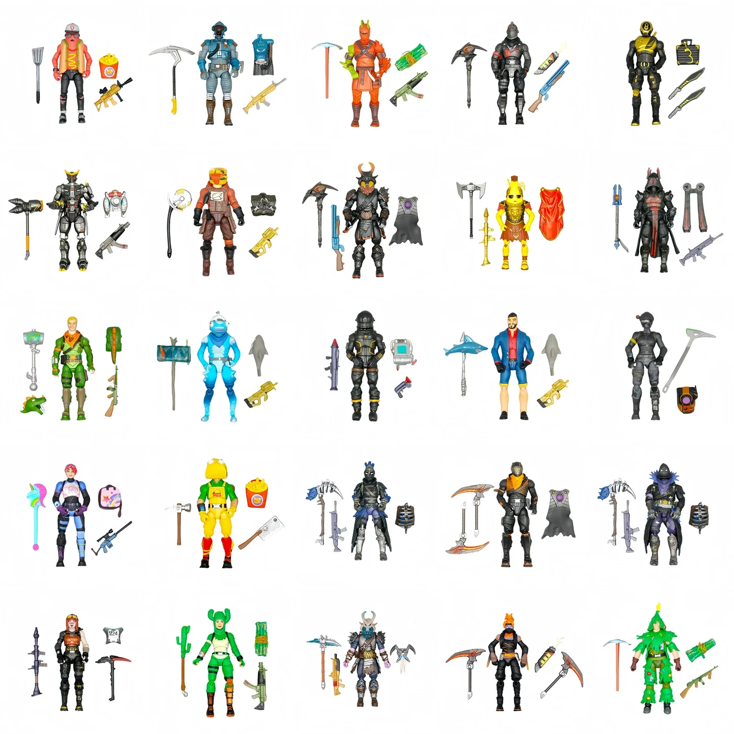 Figuras de acción Jazwares Battle Royale de 4 pulgadas, juguetes modelo súper articulados con articulaciones posables de 3,75"