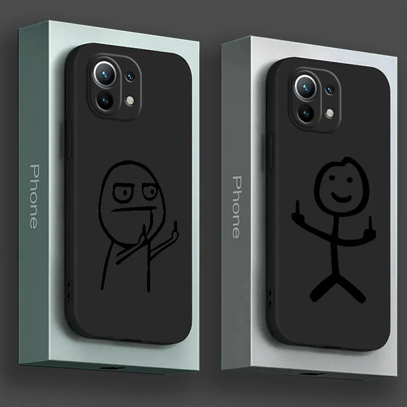 Stickman – coque de téléphone homme mignon, doigt du milieu, pour Xiaomi Poco X7 F7 Pro X3 X5 X6 M5 M7 F6 Mi 15 Ultra 14T 13T 12T 11T 10T Pro