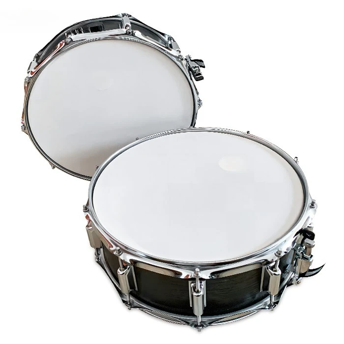 الرنين ممتاز التوتر متعدد الطبقات قذيفة الرماد الأبيض 14 بوصة 10 العروات كمين الطبول طبل مع جهاز كاتم الصوت #1
