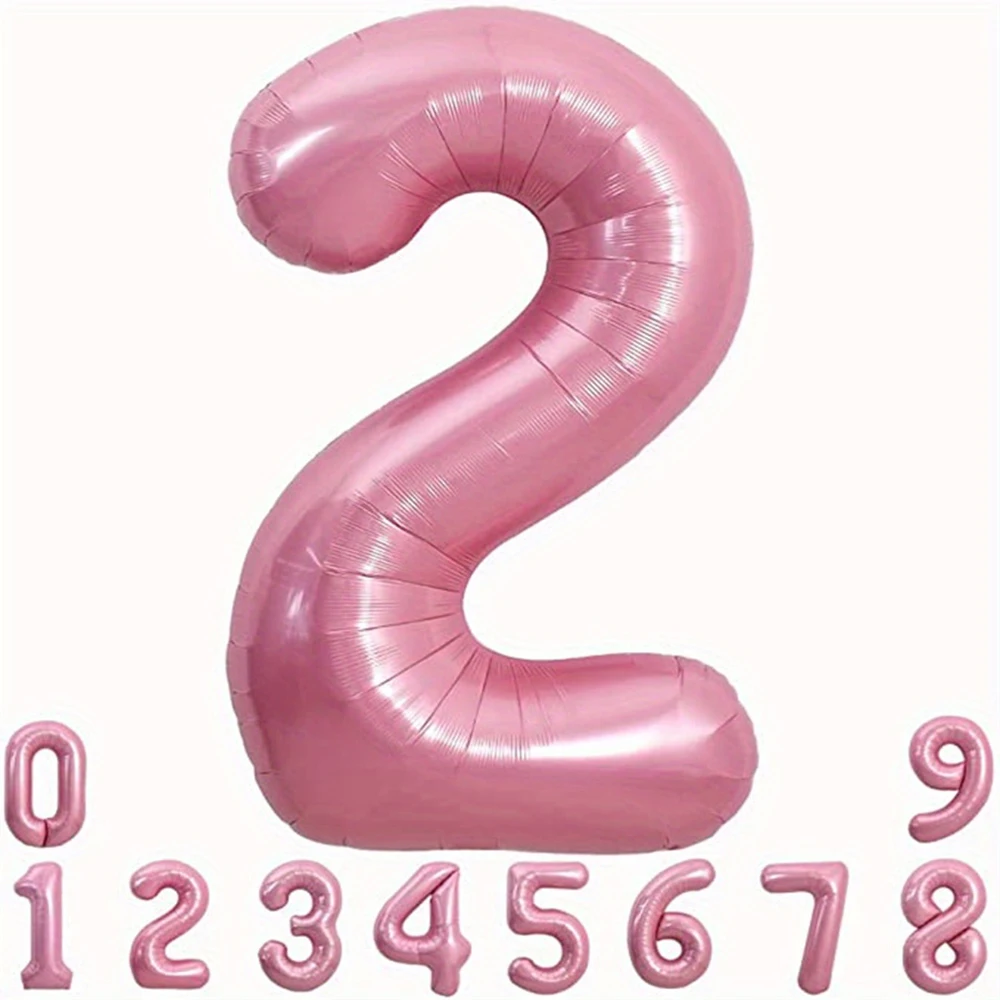 40 Zoll rosa Folie Geburtstagsballons Helium Nummer Ballon Figuren Hochzeit Dekor Geburtstag Party Dekorationen Baby Dusche Globos