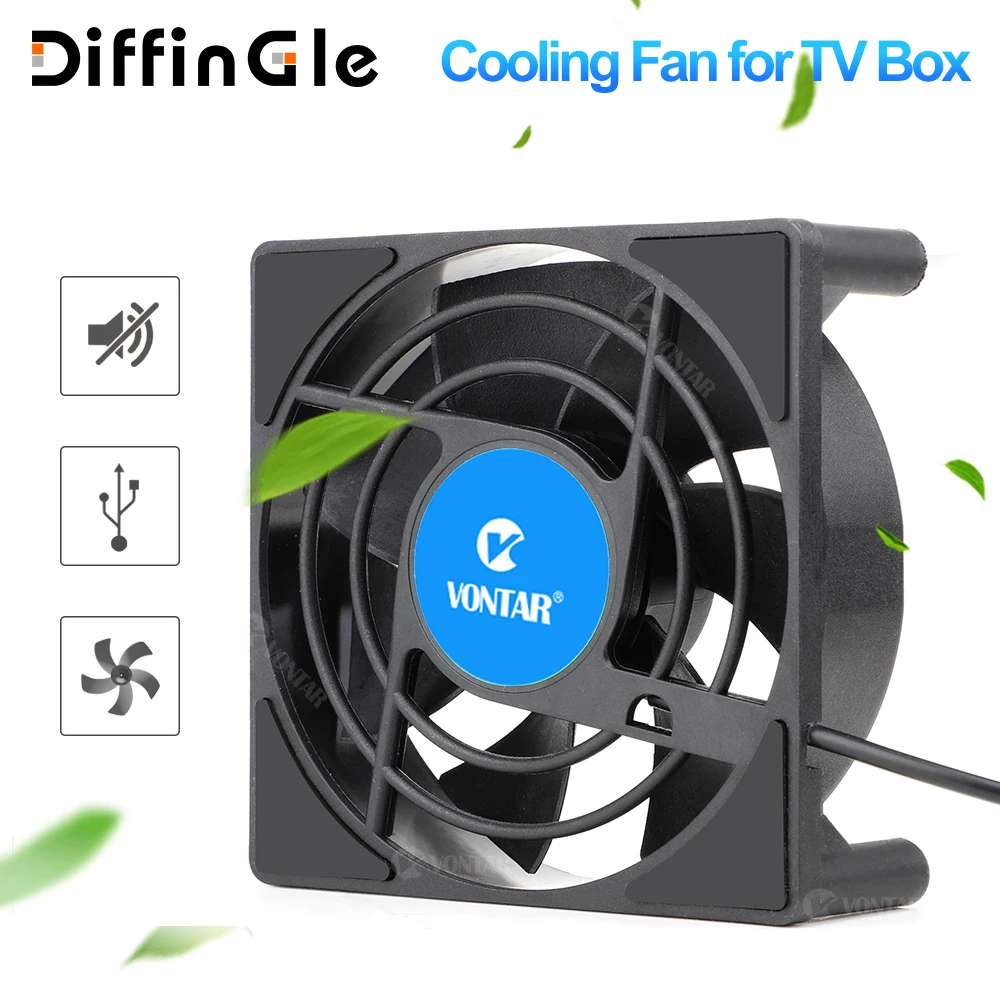 C1 Cooling Fan for Android TV Box H96 max Set Top Box X3 PRO Wireless Silent Quiet Cooler DC 5V USB Power 80mm Radiator Mini Fan