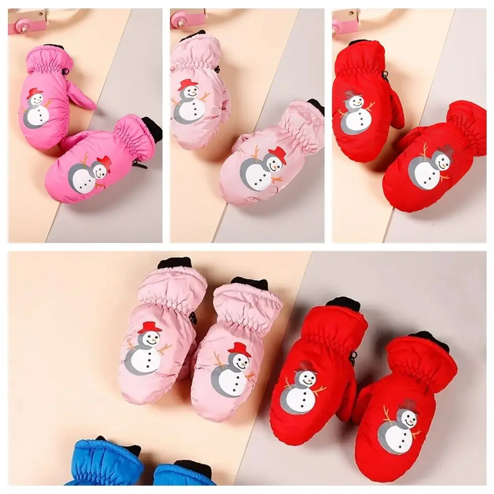 Cute Cartoon Winter Children Ski Gloves Thick Warm Non-slip Mittens Waterproof Windproof Outdoor Sports Gloves for kids