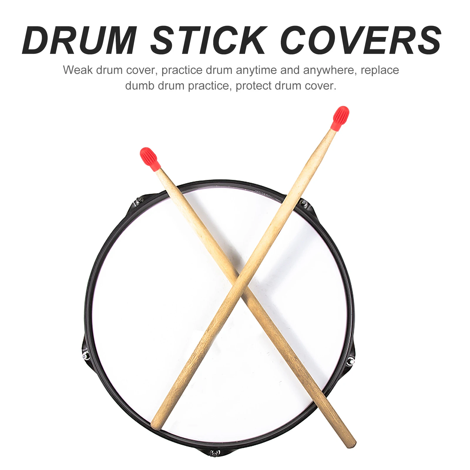 

2 Pcs Drum Stick Silicone Case Drumstick Protective Covers Supplies Fittings Mute Protectors Tips