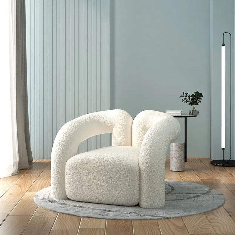 Single sofa chair living room sofa leisure chair lamb wool tiger chair simple leisure home