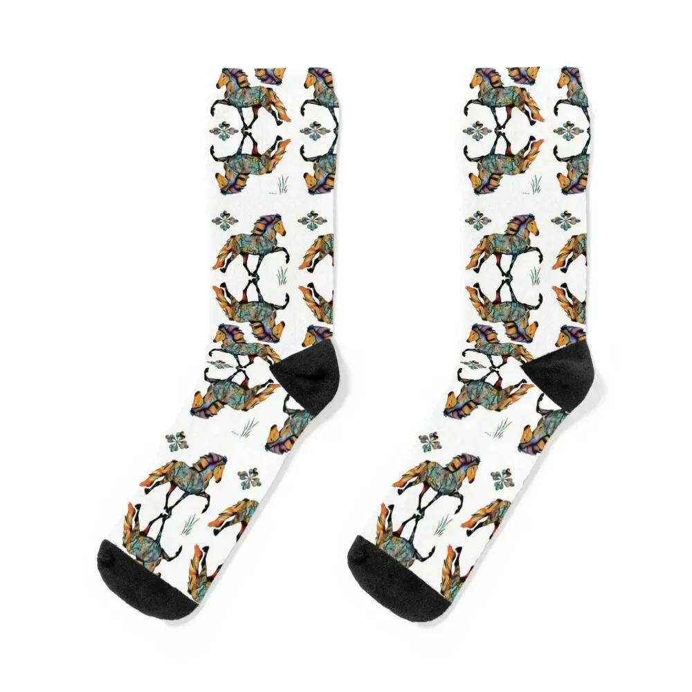 

PopArt Icelandic Horse Socks funny gift floral hip hop japanese fashion Boy Child Socks Women's