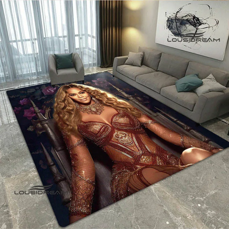 Beyonce Giselle Knowles printed carpet living room bedroom carpet non-slip door mat photography props area rug birthday gift