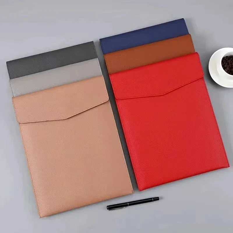 Waterproof Leather A4 Business Briefcase File Folder Document Paper Organizer Storage Bag School Office Stationery
