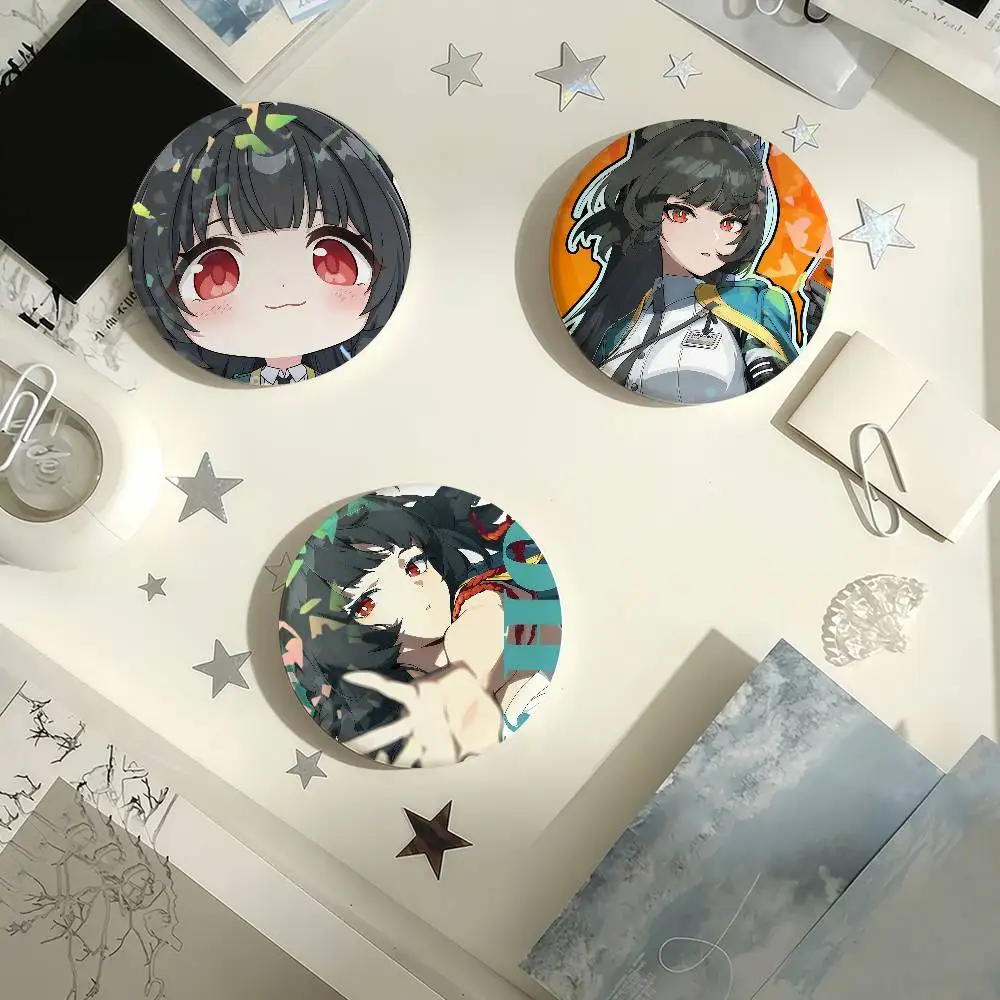 Zenless Zone Zero Hoshimi Miyabi Laser Badge Creative Pins Brooch for Bag Clothes Hat Decor Gifts Fans Collect