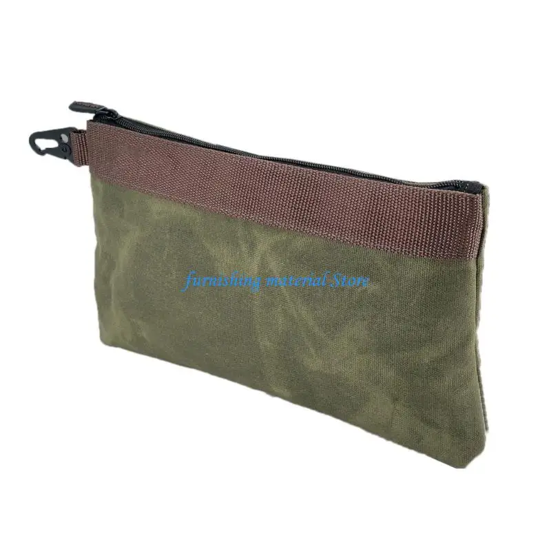 Y5GD Spacious 12x1x8 Inch Heavy Duty Waxed Canvas Tool Holds More Tools
