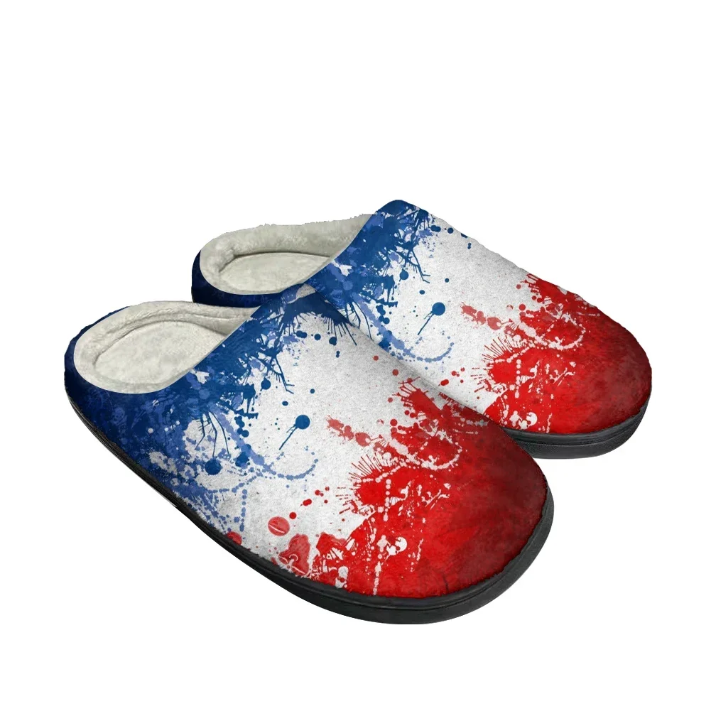 

Hot France Flag Fashion Home Cotton Custom Slippers Mens Womens Teenager Plush Casual Keep Warm Shoes Thermal Soft Plush Slipper