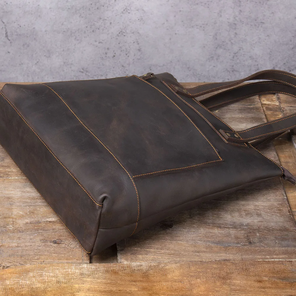 Vintage-Umhängetasche aus hochwertigem Leder für Herren, Aktentasche für Männer, Business-Handtasche, Laptoptasche – Detail 11