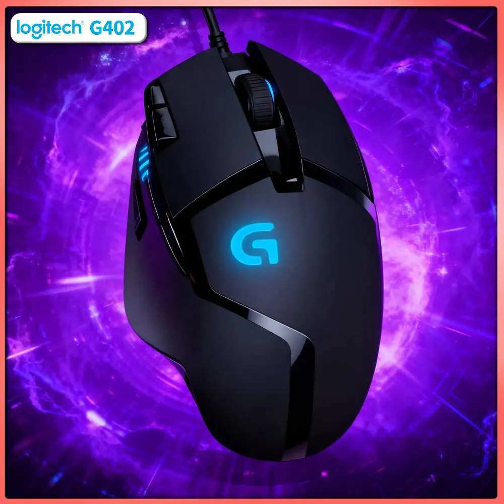 Logitech G402 Hyperion Fury Mouse 500 IPS Tracking 4000 DPI Anti-Slip Ergonomic Grip for PC Desktop Use