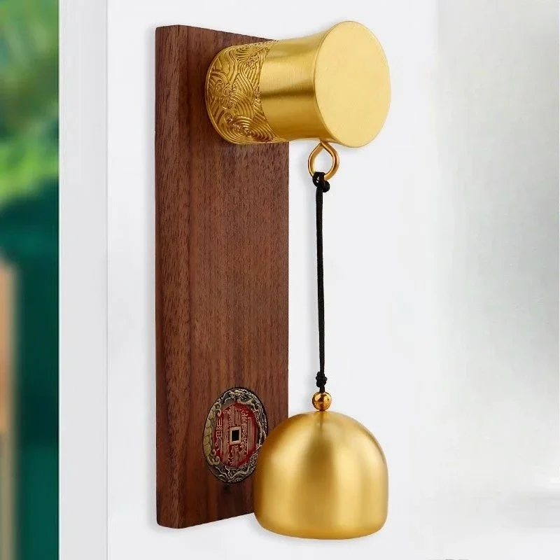 Doorbell push door reminder, copper wind chime bell