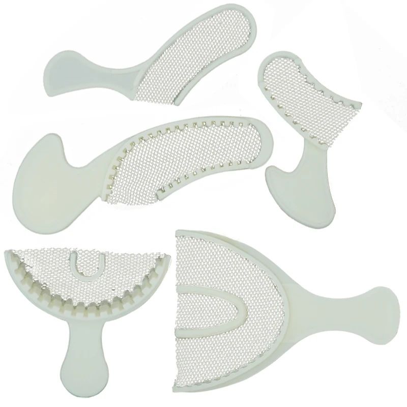 

10Pcs Dental Bite Impression Trays Disposable Registration Tray with Net Colorful Teeth Holder Mold Posterior Anterior Front