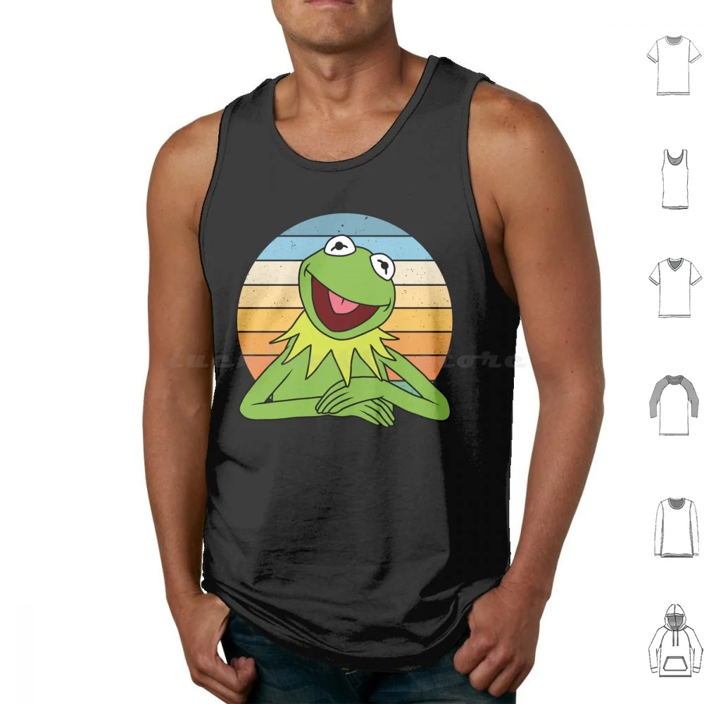 The Frog Tank Tops Vest Sleeveless The Frog Frog Tv Shows 70s Retro Fozzie Jim Henson Show Cookie Monster Kids